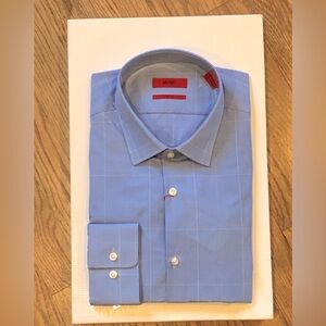 Great holiday gift! Hugo Boss NWT Men’s Sharp Fit Dress Shirt, blue 16.5 - 36/37